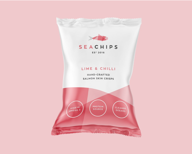 Seachips. hand-crafted salmon skin crisps. ethical eating