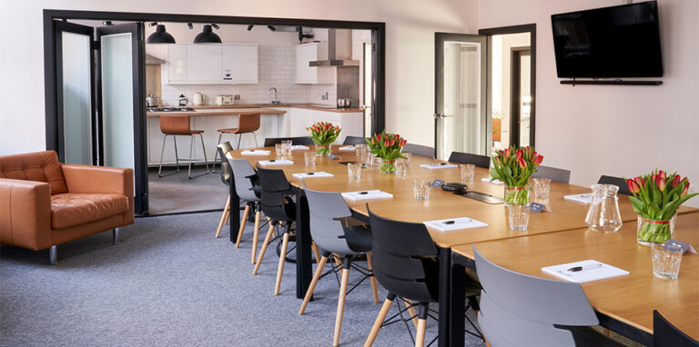meeting room and kitchen
